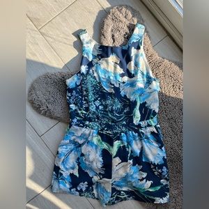 Blue Floral Romper